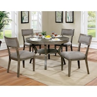 Rustic 5 Piece Round Dining Table Set