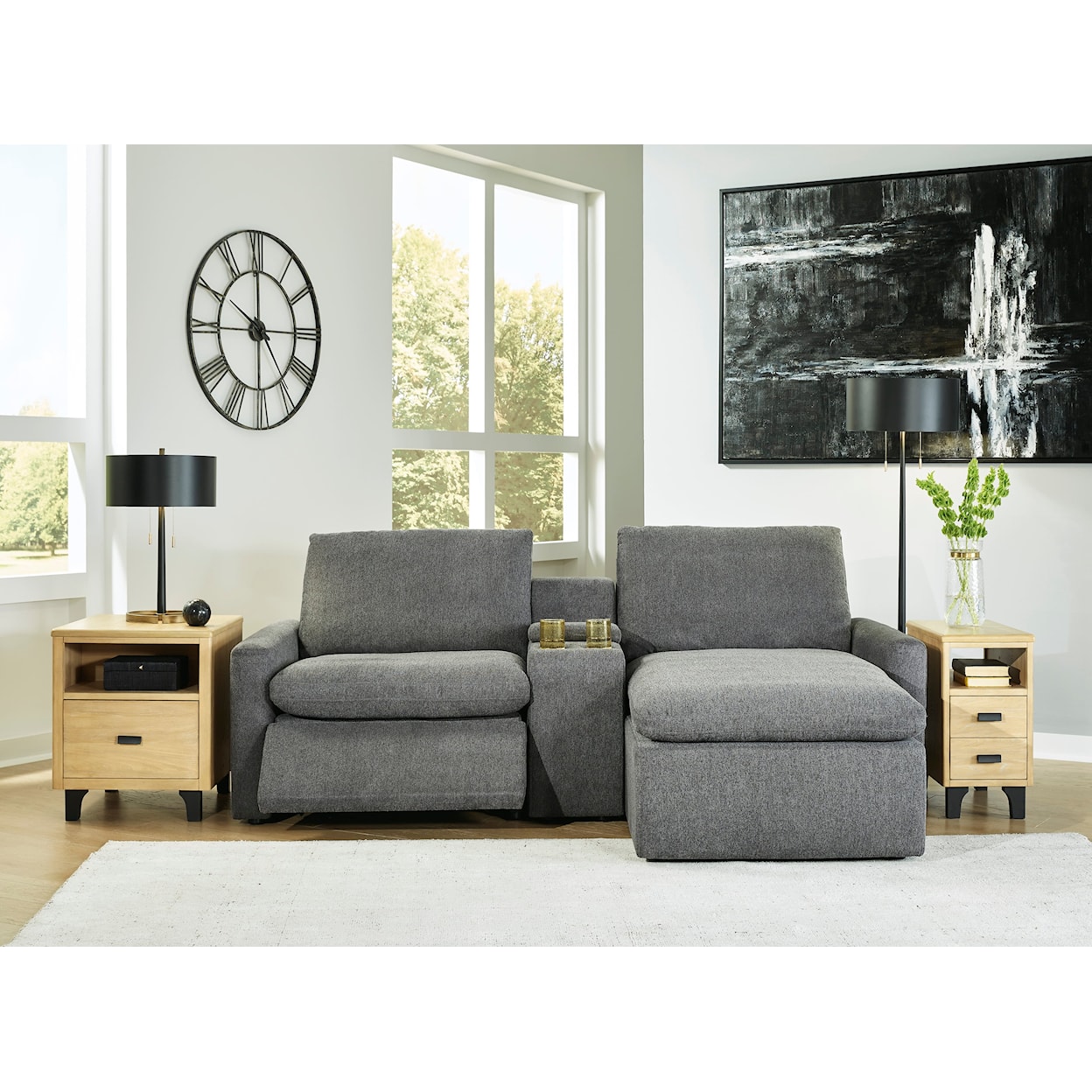 Signature Design by Ashley Furniture Hartsdale 3-Piece Power Sectional with Console