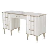 Transitional 5-Drawer Vanity Desk with Marble Top