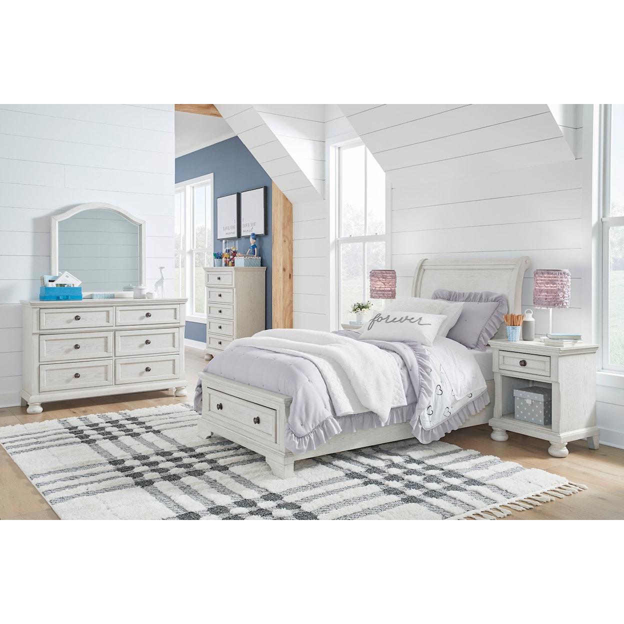 Signature Design by Ashley Furniture Robbinsdale Twin Sleigh Bed with Storage