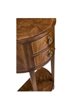 Jonathan Charles JC Traditional Crotch Walnut Demilune Narrow Tables