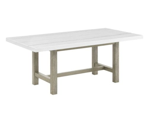 Carena Contemporary White Marble Dining Table
