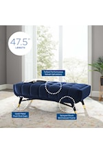 Modway Adept Adept Contemporary 60" Performance Velvet Bench - Ivory