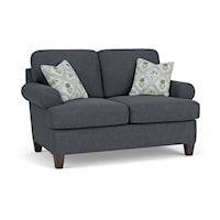 Contemporary Loveseat with Sock Arms