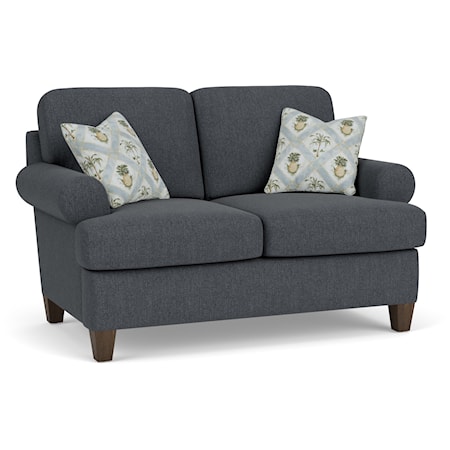 Contemporary Loveseat with Sock Arms