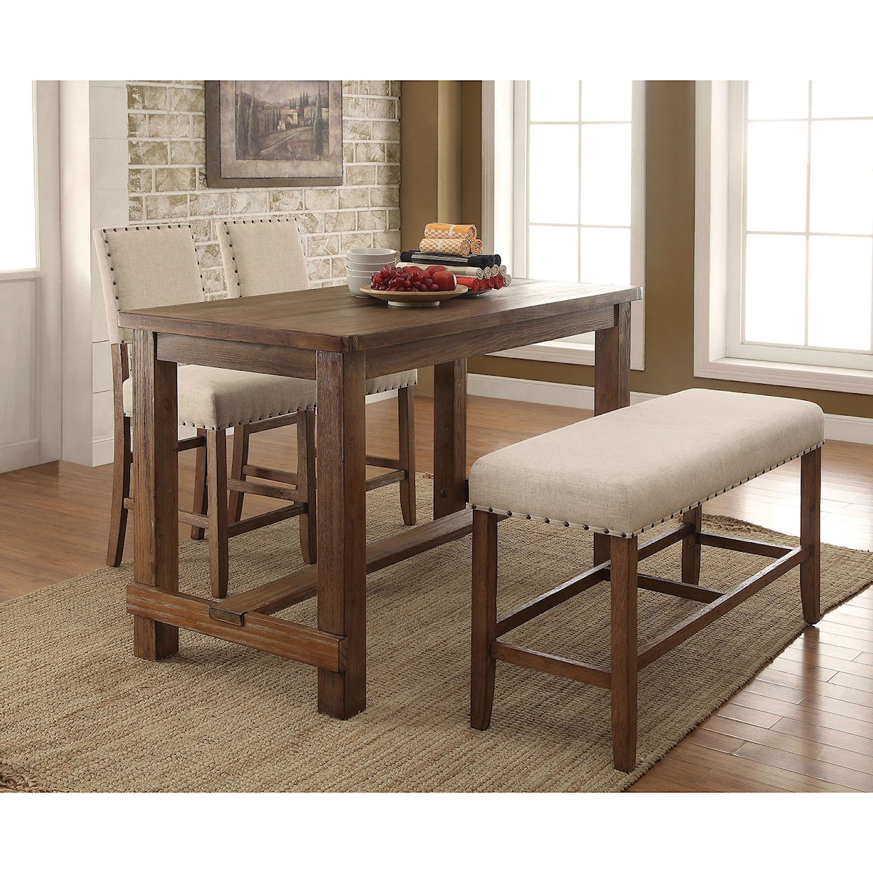 Furniture of America Sania Counter Height Kitchen Table