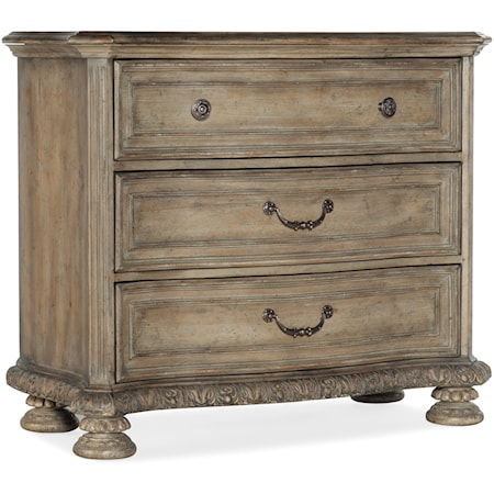Traditional 3-Drawer Bachelors Chest with Touch Lighting