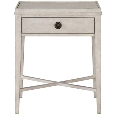 Contemporary 1-Drawer Nightstand with USB Outlets