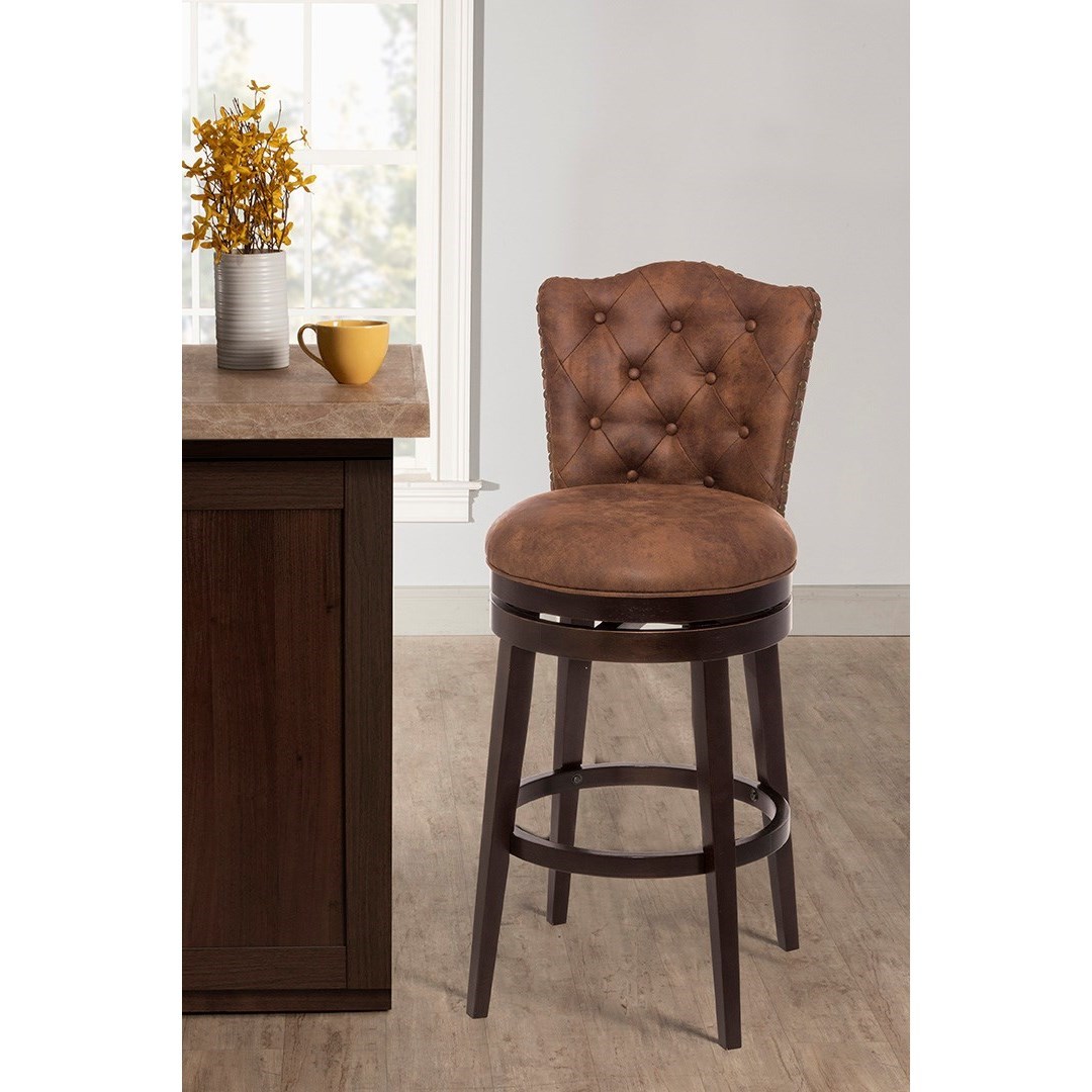 Hillsdale Edenwood 5945-830 Transitional Swivel Bar Stool With Button ...