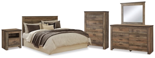 Queen Panel Headboard, Dresser, Mirror, Chest And Nightstand