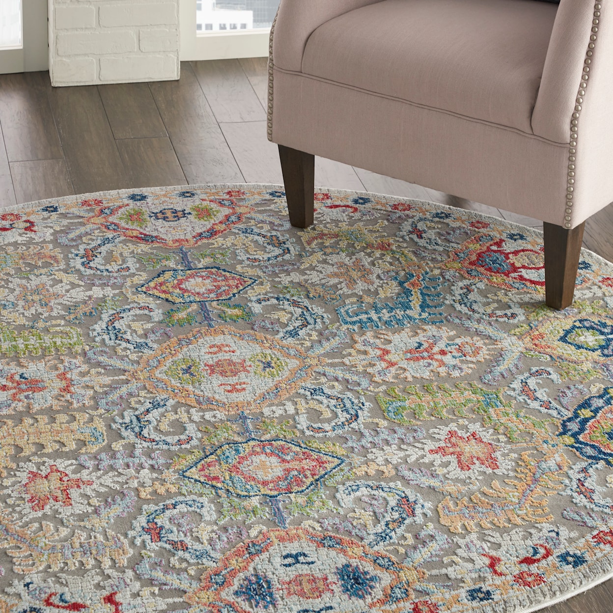 Nourison Ankara Global 4' x Round  Rug