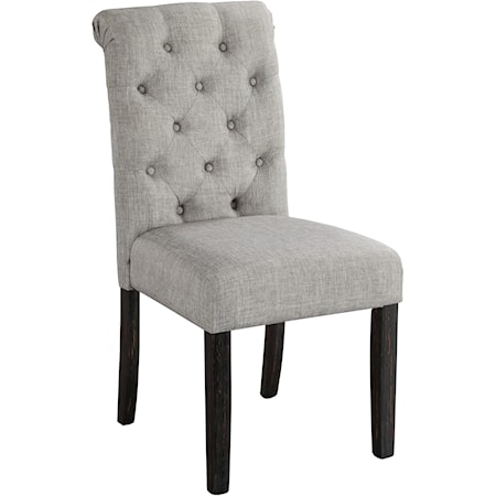 Tufted Dining Chair with Roll Back