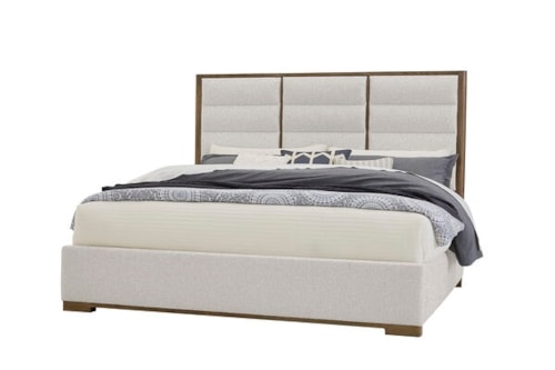Transitional Upholstered Queen Panel Bed
