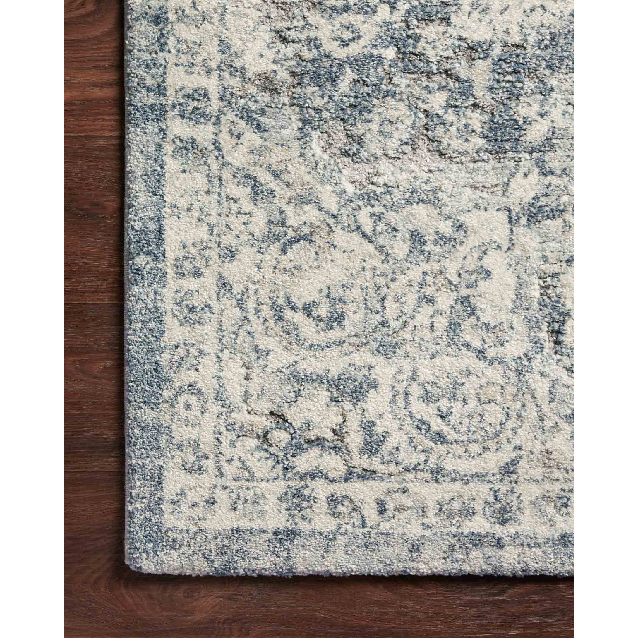 2'7" x 10'10" Ivory / Blue Rug
