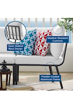 Modway Riverside Riverside Coastal 6-Piece Outdoor Patio Aluminum Set - White/Navy