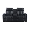 Prime Lavon Dual-Power Leatherette Console Loveseat