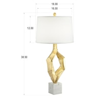 Table Lamp-Poly abstract O with marble base