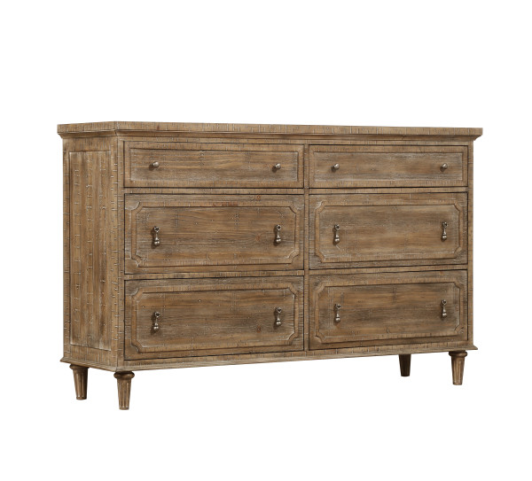 6-Drawer Dresser with Sandstone Finish