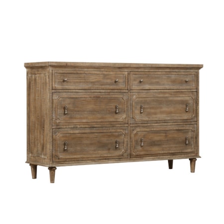 6-Drawer Dresser with Sandstone Finish