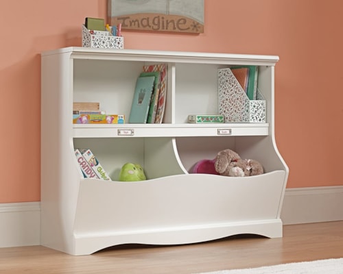 Cottage Bookcase with Cubby Storage