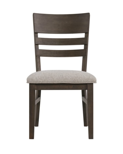 Contemporary Rustic Upholstered Ladder-Back Side Chair