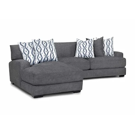 Contemporary Chaise Sofa with Throw Pillows