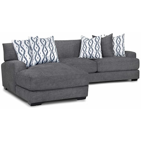 Contemporary Chaise Sofa with Throw Pillows