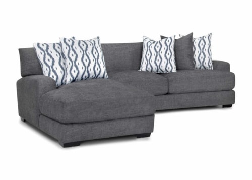 Contemporary Chaise Sofa with Throw Pillows