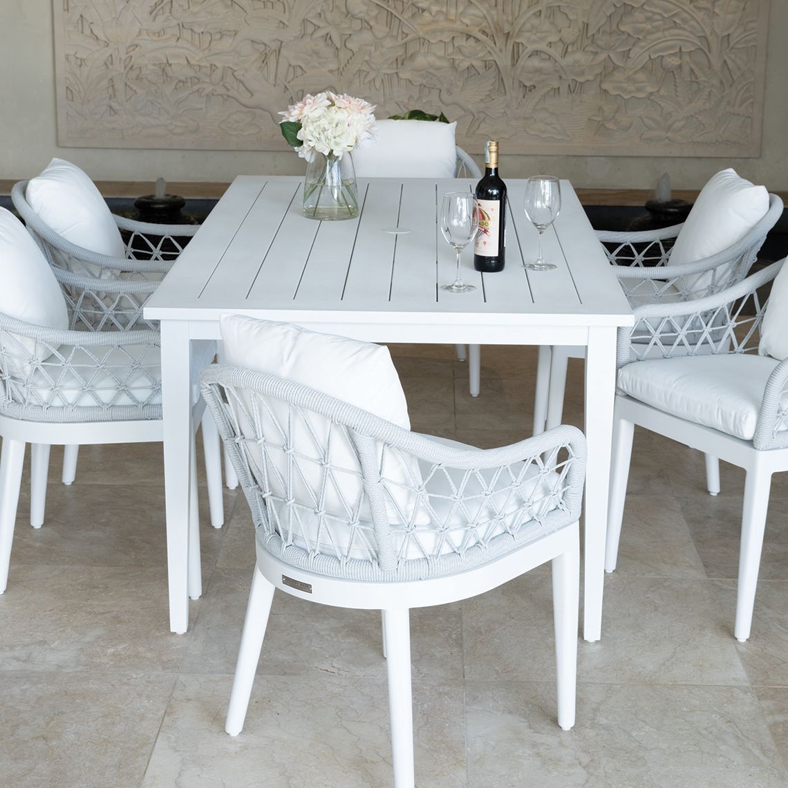 72" Aluminum Dining Table w/Umbrella Hole