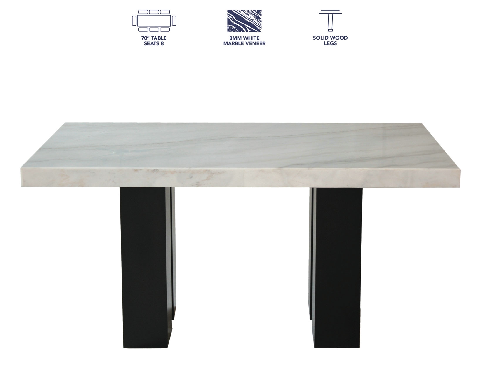 Steve Silver Artemis 70" Rect. Marble-Top Dining Table