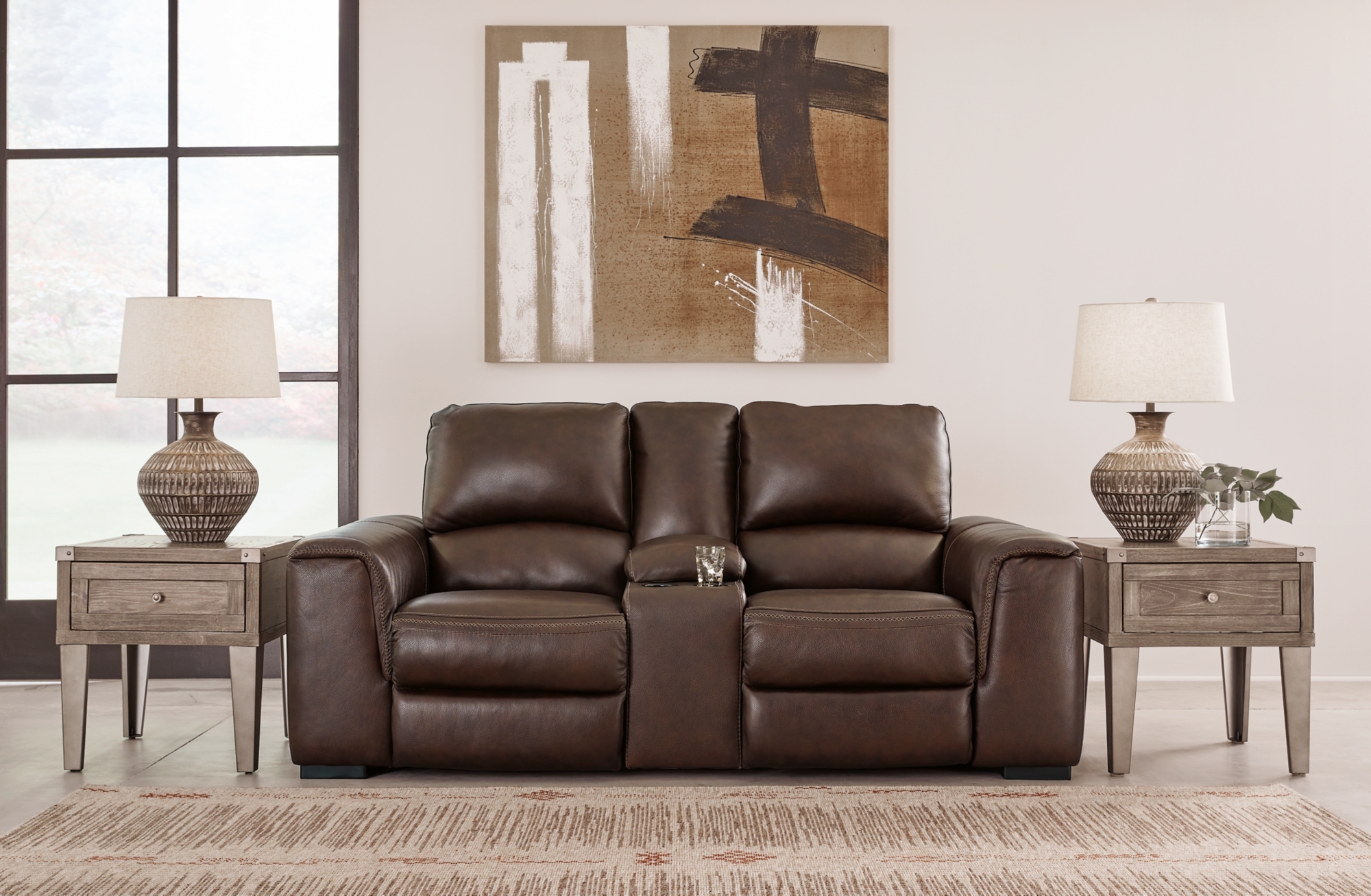 Signature Design by Ashley Alessandro Pwr Rec Loveseat/Con/Adj Hdrst