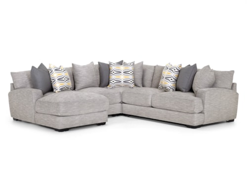 Contemporary 4-Piece Sectional Sofa with Left Facing Chaise