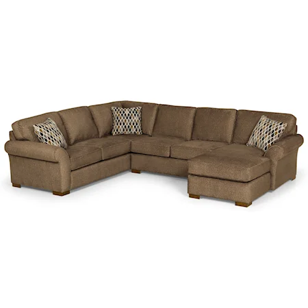 Casual 5-Seat Sectional Sofa with RAF Chaise Lounge