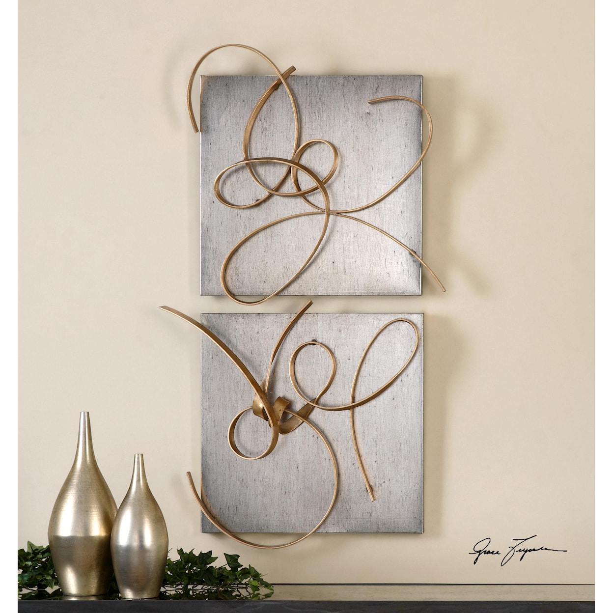 Uttermost Alternative Wall Decor Harmony Metal Wall Art, S/2