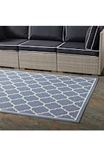 Modway Avena Moroccan Quatrefoil Trellis 8x10 Indoor and Outdoor Area Rug