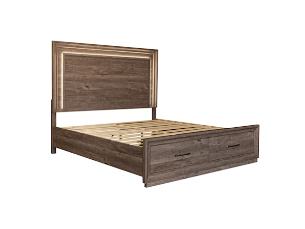 Queen Stg Bed, Dresser &amp; Mirror, Nightstand