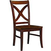 Salerno Farmhouse Dining Side Chair with X-Back - Espresso