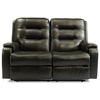 Contemporary Power Reclining Loveseat with Power Headrest and Lumbar Support
