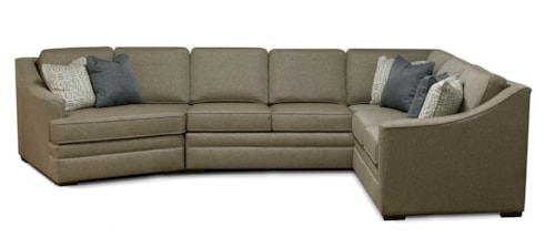 Transitional 3-Piece Sectional Sofa with Cuddler