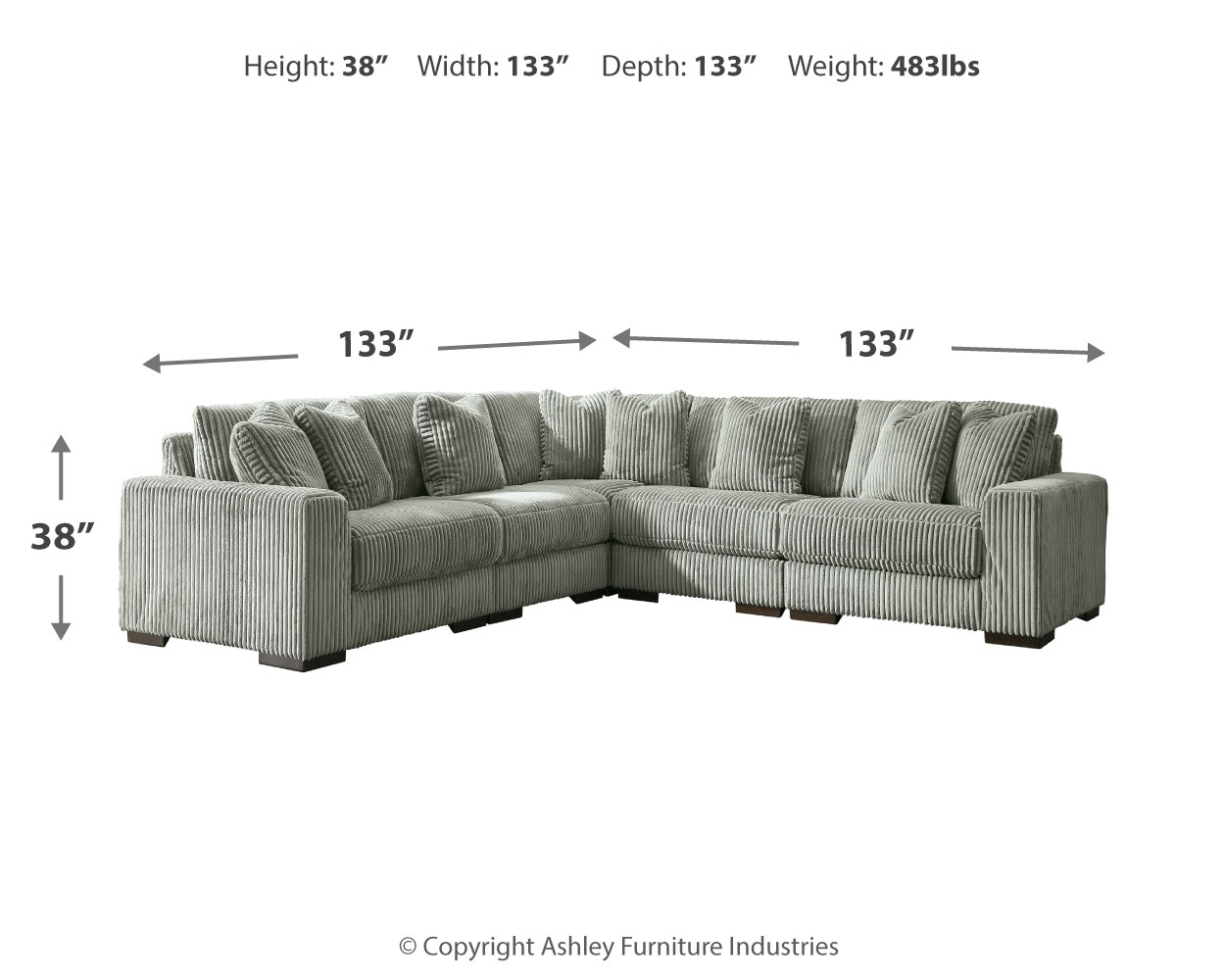 Signature Design by Ashley Lindyn 5-Piece Sectional And Ottoman