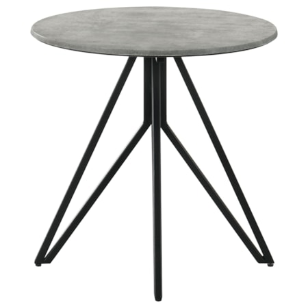 Hadi SmartTop Side End Table Cement and