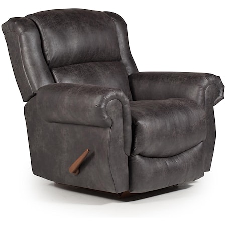 Swivel Glider Recliner with Rolled Arms