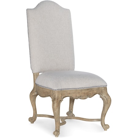 Traditional Upholstered Side Chair with Nailhead Trim