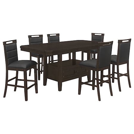 7-piece Butterfly Leaf Dining Table Set