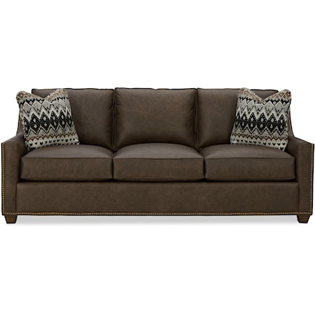 Transitional Sofa with Nailhead and Pillows