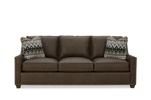 Transitional Sofa with Nailhead and Pillows