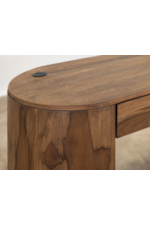 International Furniture Direct Balam Modern Rustic 2-Drawer Desk with Power Station