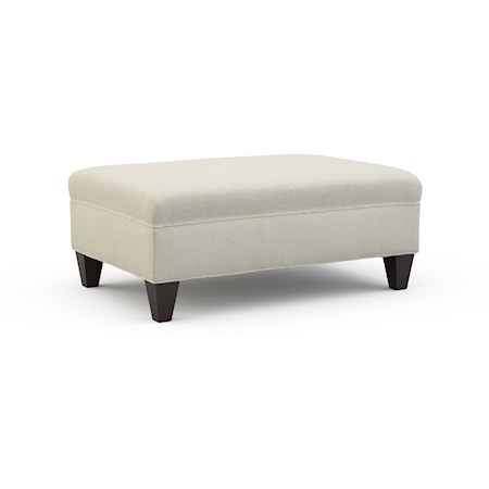 Transitional Ottoman with Tapered Legs