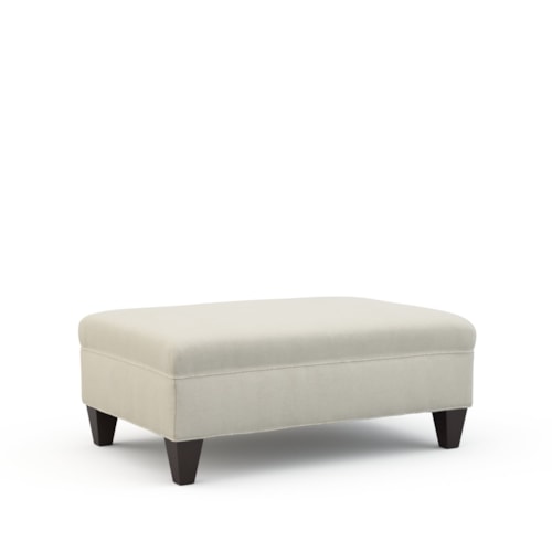 Transitional Ottoman with Tapered Legs
