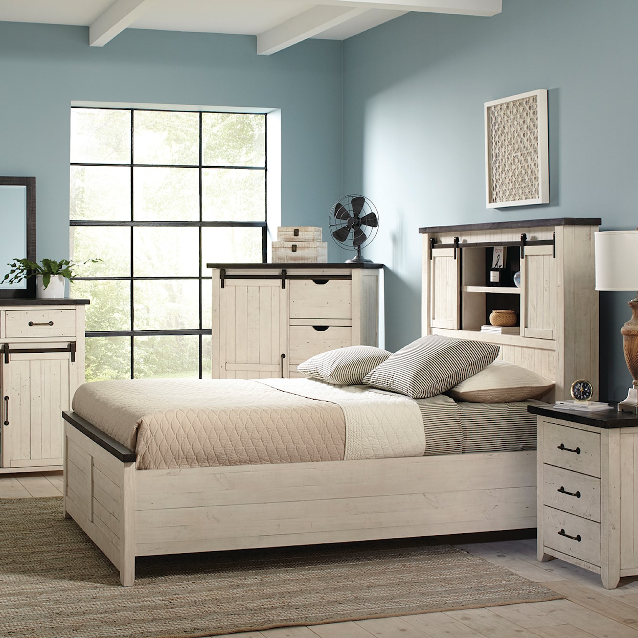 Jofran Madison County Queen Barn Door Bed